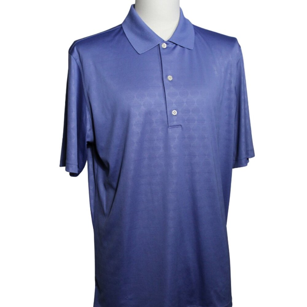 Greg Norman PLAY/DRY SZ M 3 Button Periwinkle SS Polo Shirt
